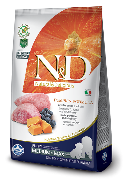 N&D BALKABAKLI KUZU ETLİ VE YABAN MERSİNLİ PUPPY MED&MAXİ